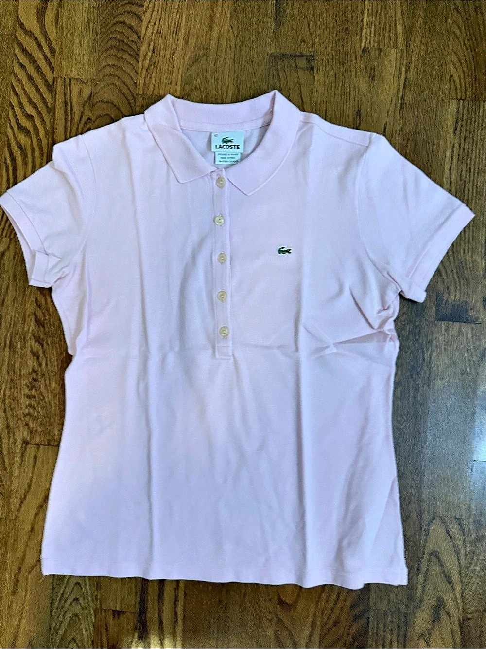 Lacoste Classic Fit Cotton Piqué Polo Shirt Pink Size 42